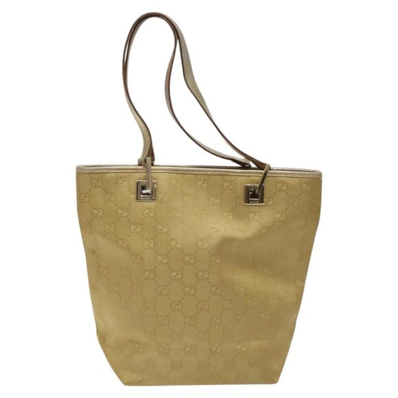 GUCCI GG Canvas Tote Bag Gold 002 1099 Auth nb079 - Picture 3 of 15